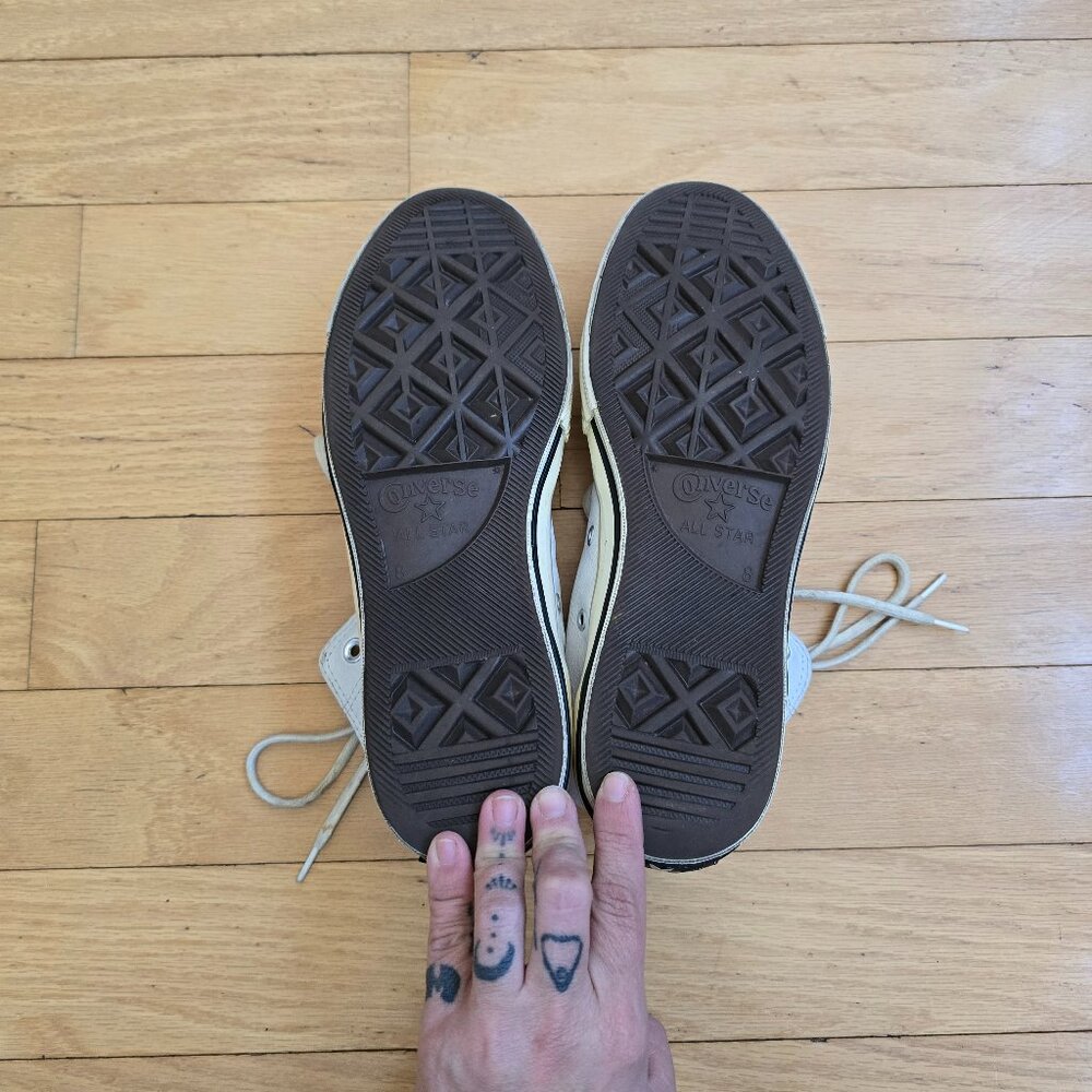 Converse | Chuck 70 monochrome white leather hi-top sneakers | MENS 8 - Picture 11 of 11